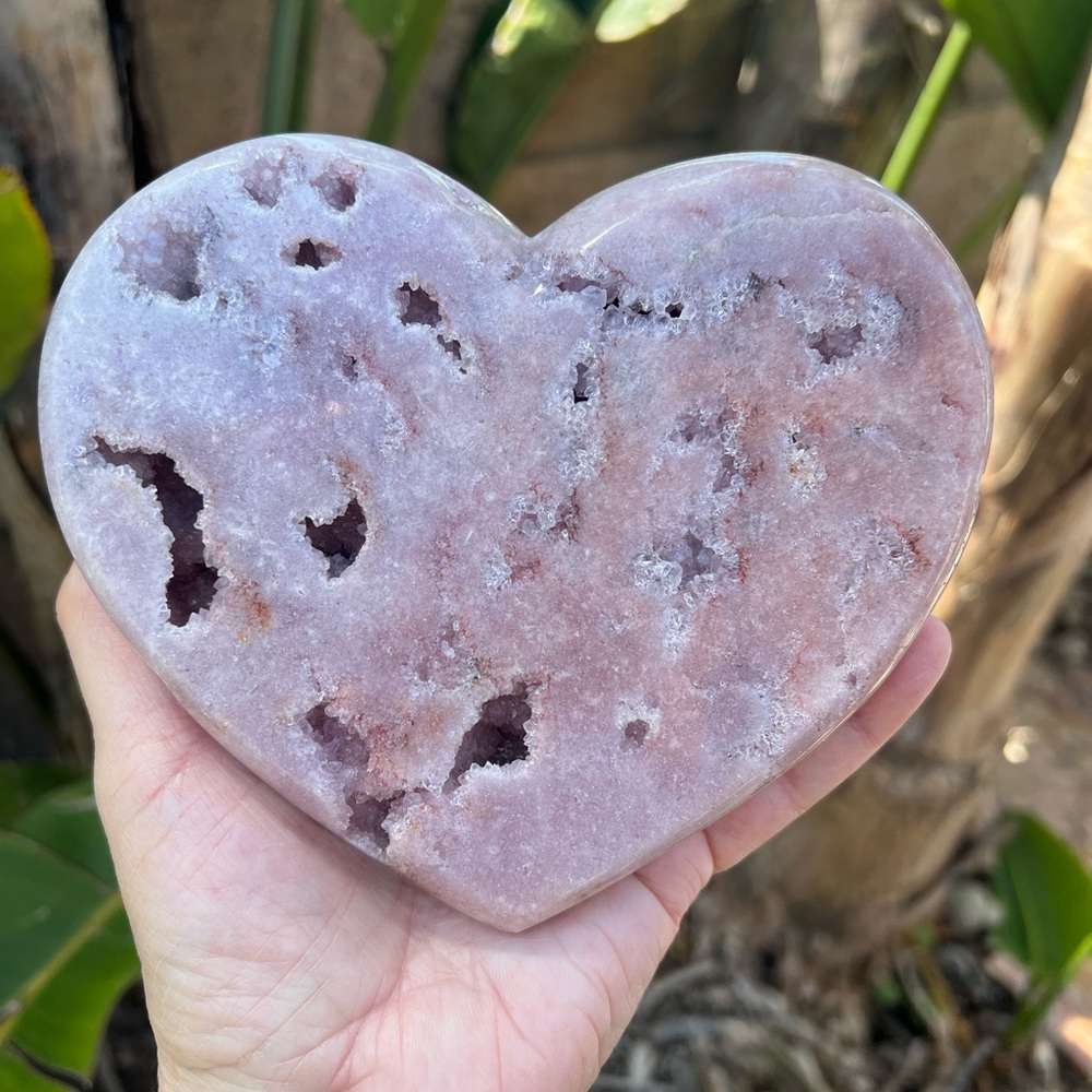 Pink Amethyst with Black Amethyst Quartz Crystal DRUZY Heary